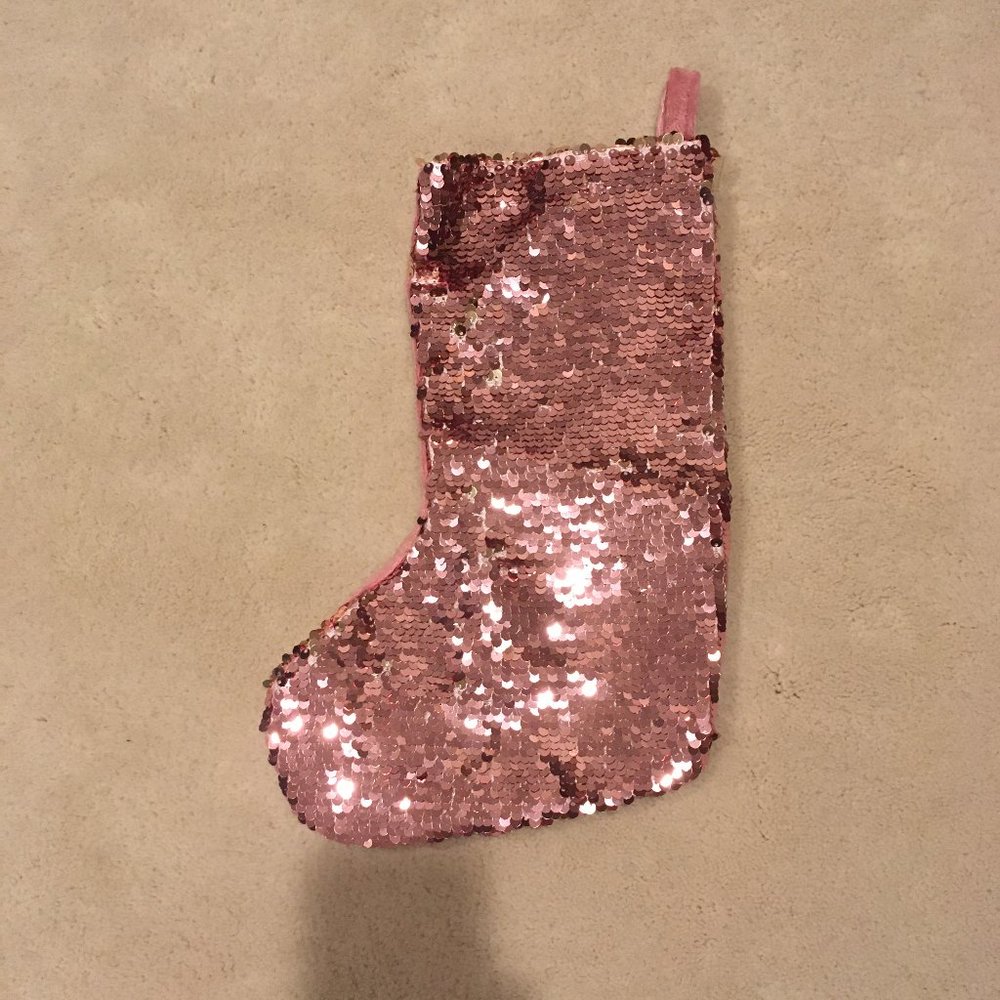 Sparkly Pink Holiday Stocking